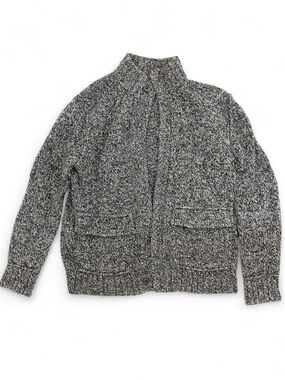 Converse One Star Marled Gray Knit Cardigan Sweater Medium